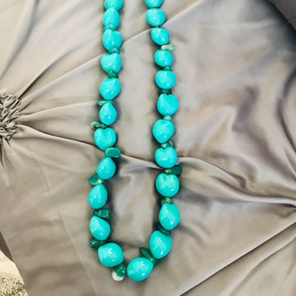 Wooden Necklace with Gemstones